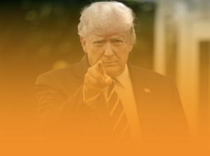 Donald Trump with an orange overlay